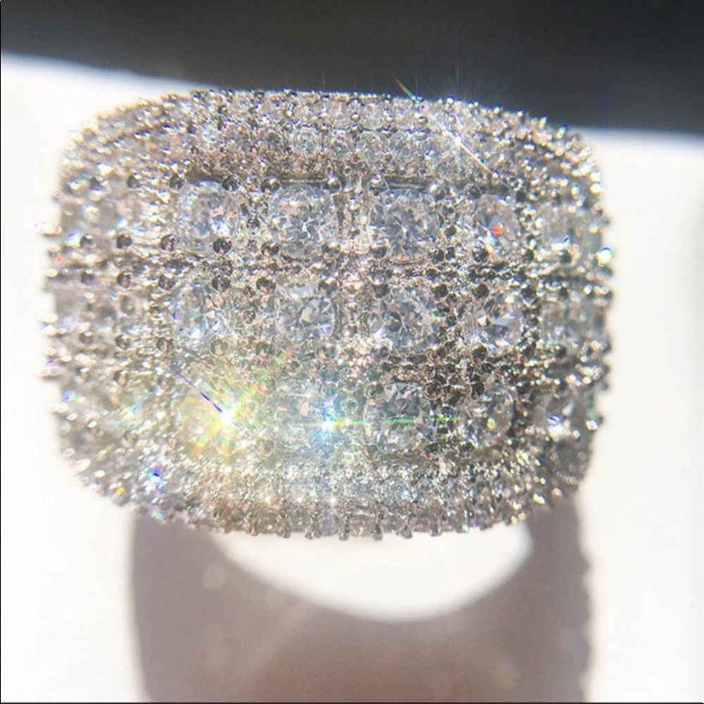925 Silver Beautiful Diamond Band Ring - Picture 2 of 9